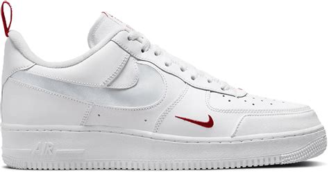 nike air force 1 low mini swoosh white solar red|air force 1 07 swoosh.